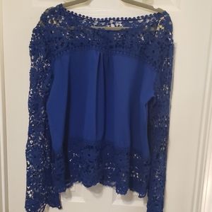 Blue Blouse Women Aprox sz 18